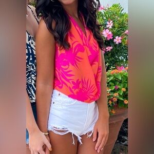 DO + BE Tropical Print Halter Top